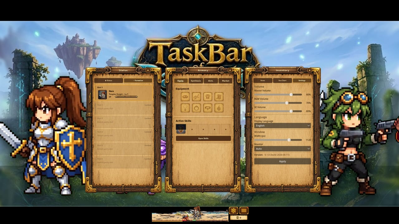 Task Bar of Ragnalis gear screenshot